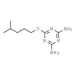 ChemSpider 2D Image | 6-[(4-Methylpentyl)sulfanyl]-1,3,5-triazine-2,4-diamine | C9H17N5S