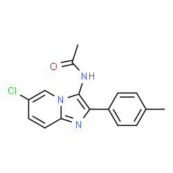 ChemSpider 2D Image | N-[6-Chloro-2-(4-methylphenyl)imidazo[1,2-a]pyridin-3-yl]acetamide | C16H14ClN3O