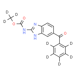 ChemSpider 2D Image | (~2~H_3_)Methyl {6-[(~2~H_5_)phenylcarbonyl]-1H-benzimidazol-2-yl}carbamate | C16H5D8N3O3