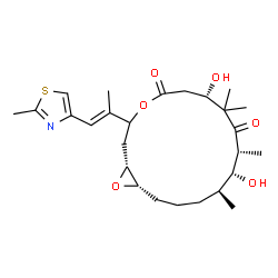 ChemSpider 2D Image | (1R,7S,10R,11R,12S,16S)-7,11-Dihydroxy-8,8,10,12-tetramethyl-3-[(1E)-1-(2-methyl-1,3-thiazol-4-yl)-1-propen-2-yl]-4,17-dioxabicyclo[14.1.0]heptadecane-5,9-dione | C26H39NO6S