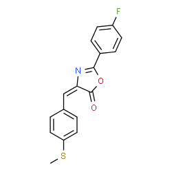 ChemSpider 2D Image | (4E)-2-(4-Fluorophenyl)-4-[4-(methylsulfanyl)benzylidene]-1,3-oxazol-5(4H)-one | C17H12FNO2S