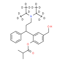 ChemSpider 2D Image | 2-(3-{Bis[(~2~H_7_)-2-propanyl]amino}-1-phenylpropyl)-4-(hydroxymethyl)phenyl 2-methylpropanoate | C26H23D14NO3