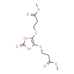 ChemSpider 2D Image | Dimethyl 3,3'-[(2-oxo-1,3-diselenole-4,5-diyl)disulfanediyl]dipropanoate | C11H14O5S2Se2