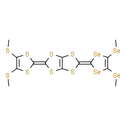 ChemSpider 2D Image | 2-[4,5-Bis(methylselanyl)-1,3-diselenol-2-ylidene]-5-[4,5-bis(methylsulfanyl)-1,3-dithiol-2-ylidene][1,3]dithiolo[4,5-d][1,3]dithiole | C14H12S8Se4