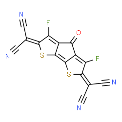 ChemSpider 2D Image | 2,2'-(3,5-Difluoro-4-oxo-2H-thieno[3',2':4,5]cyclopenta[1,2-b]thiene-2,6(4H)-diylidene)dimalononitrile | C15F2N4OS2