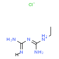 ChemSpider 2D Image | N-(N'-Carbamimidoylcarbamimidoyl)ethanaminium chloride | C4H12ClN5