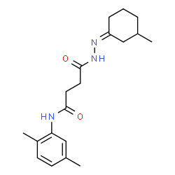 ChemSpider 2D Image | N-(2,5-Dimethylphenyl)-4-[(2Z)-2-(3-methylcyclohexylidene)hydrazino]-4-oxobutanamide | C19H27N3O2