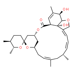 ChemSpider 2D Image | (1'S,2R,4'R,5S,6R,8'R,10'Z,13'R,14'Z,16'Z,21'R,24'S)-21',24'-Dihydroxy-5,6,11',13',22'-pentamethyl-3,4,5,6-tetrahydro-2'H-spiro[pyran-2,6'-[3,7,19]trioxatetracyclo[15.6.1.1~4,8~.0~20,24~]pentacosa[10,
14,16,22]tetraen]-2'-one | C31H44O7