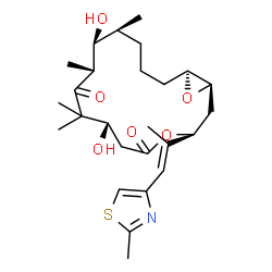 ChemSpider 2D Image | (1R,3S,7S,10R,11S,12S,16S)-7,11-Dihydroxy-8,8,10,12-tetramethyl-3-[(1E)-1-(2-methyl-1,3-thiazol-4-yl)-1-propen-2-yl]-4,17-dioxabicyclo[14.1.0]heptadecane-5,9-dione | C26H39NO6S