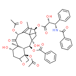 ChemSpider 2D Image | (2alpha,7beta,10beta,13alpha)-4,10-Diacetoxy-13-{[(2R,3S)-3-(benzoylamino)-2-hydroxy-3-phenylpropanoyl]oxy}-1,7-dihydroxy-9-oxo-5,20-epoxytax-11-en-2-yl benzoate | C47H51NO14