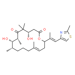 ChemSpider 2D Image | (4S,7R,8S,9S,13E)-4,8-Dihydroxy-5,5,7,9,13-pentamethyl-16-[(1E)-1-(2-methyl-1,3-thiazol-4-yl)-1-propen-2-yl]oxacyclohexadec-13-ene-2,6-dione | C27H41NO5S