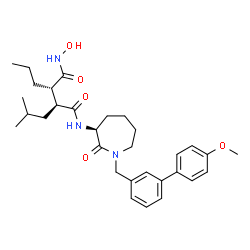 ChemSpider 2D Image | (2R,3S)-N~4~-Hydroxy-2-isobutyl-N~1~-{(3S)-1-[(4'-methoxy-3-biphenylyl)methyl]-2-oxo-3-azepanyl}-3-propylsuccinamide | C31H43N3O5