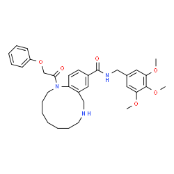ChemSpider 2D Image | 1-(Phenoxyacetyl)-N-(3,4,5-trimethoxybenzyl)-1,2,3,4,5,6,7,8,9,10-decahydro-1,9-benzodiazacyclododecine-12-carboxamide | C33H41N3O6