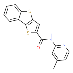 ChemSpider 2D Image | N-(4-Methyl-2-pyridinyl)thieno[3,2-b][1]benzothiophene-2-carboxamide | C17H12N2OS2
