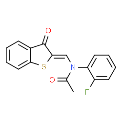 ChemSpider 2D Image | N-(2-Fluorophenyl)-N-[(Z)-(3-oxo-1-benzothiophen-2(3H)-ylidene)methyl]acetamide | C17H12FNO2S