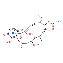 ChemSpider 2D Image | (6Z,8S,9S,10Z,12S,13R,14S,16R)-13-Hydroxy-8,14,19-trimethoxy-4,10,12,16-tetramethyl-3,20,22-trioxo-2-azabicyclo[16.3.1]docosa-1(21),4,6,10,18-pentaen-9-yl carbamate | C29H40N2O9