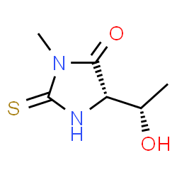 ChemSpider 2D Image | (5S)-5-[(1S)-1-Hydroxyethyl]-3-methyl-2-thioxo-4-imidazolidinone | C6H10N2O2S