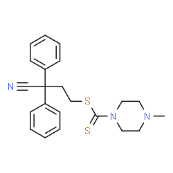 ChemSpider 2D Image | 3-Cyano-3,3-diphenylpropyl 4-methyl-1-piperazinecarbodithioate | C22H25N3S2