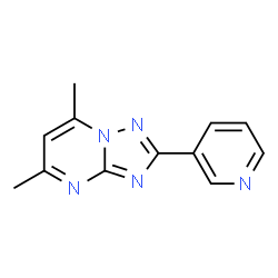 ChemSpider 2D Image | 5,7-Dimethyl-2-(3-pyridinyl)[1,2,4]triazolo[1,5-a]pyrimidine | C12H11N5