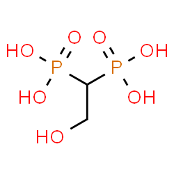 ChemSpider 2D Image | (2-Hydroxy-1,1-ethanediyl)bis(phosphonic acid) | C2H8O7P2