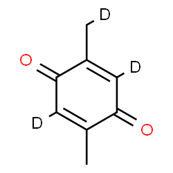 ChemSpider 2D Image | 2,5-dideuterio-3-(deuteriomethyl)-6-methyl-1,4-benzoquinone | C8H5D3O2
