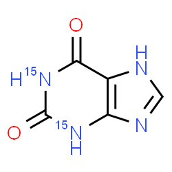 ChemSpider 2D Image | (1,3-~15~N_2_)-3,7-Dihydro-1H-purine-2,6-dione | C5H4N215N2O2