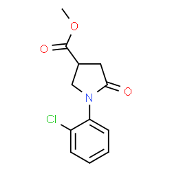 ChemSpider 2D Image | Methyl 1-(2-chlorophenyl)-5-oxo-3-pyrrolidinecarboxylate | C12H12ClNO3
