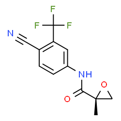 ChemSpider 2D Image | (2R)-N-[4-Cyano-3-(trifluoromethyl)phenyl]-2-methyl-2-oxiranecarboxamide | C12H9F3N2O2