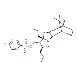 ChemSpider 2D Image | [(1S,2R,5S,6S,7S,9S,10R)-10,13,13-Trimethyl-5,7-dipropyl-4,8-dioxa-3-azatetracyclo[8.2.1.0~2,9~.0~3,7~]tridec-6-yl]methyl 4-methylbenzenesulfonate | C27H41NO5S