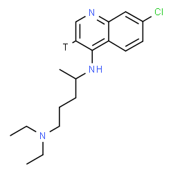 ChemSpider 2D Image | N~4~-[7-Chloro(3-~3~H)-4-quinolinyl]-N~1~,N~1~-diethyl-1,4-pentanediamine | C18H25TClN3