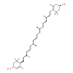 ChemSpider 2D Image | (3R,3'R,6R)-4,5-Didehydro-5,6-dihydro-beta,beta-carotin-3,3'-diol | C40H56O2