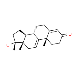 ChemSpider 2D Image | (17alpha)-17-Hydroxy-17-methylandrosta-4,9(11)-dien-3-one | C20H28O2