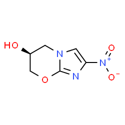 ChemSpider 2D Image | (S)-2-Nitro-6,7-dihydro-5H-imidazo[2,1-b][1,3]oxazin-6-ol | C6H7N3O4