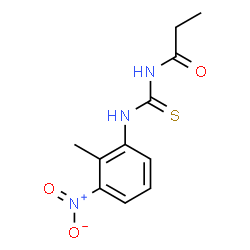 ChemSpider 2D Image | N-[(2-Methyl-3-nitrophenyl)carbamothioyl]propanamide | C11H13N3O3S