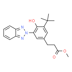 ChemSpider 2D Image | Methyl 3-[3-tert-butyl-5-(2H-benzotriazol-2-yl)-4-hydroxyphenyl]propionate | C20H23N3O3