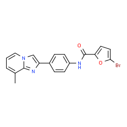 ChemSpider 2D Image | 5-Bromo-N-[4-(8-methylimidazo[1,2-a]pyridin-2-yl)phenyl]-2-furamide | C19H14BrN3O2