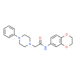 ChemSpider 2D Image | N-(2,3-Dihydro-1,4-benzodioxin-6-yl)-2-(4-phenyl-1-piperazinyl)acetamide | C20H23N3O3