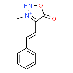 ChemSpider 2D Image | 3-Methyl-5-oxo-4-[(E)-2-phenylvinyl]-2,5-dihydro-1,2,3-oxadiazol-3-ium | C11H11N2O2