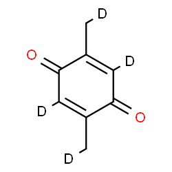 ChemSpider 2D Image | 2,5-dideuterio-3,6-bis(deuteriomethyl)-1,4-benzoquinone | C8H4D4O2