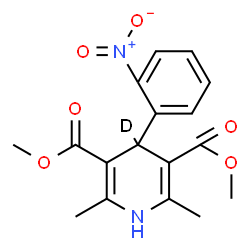 ChemSpider 2D Image | Dimethyl 2,6-dimethyl-4-(2-nitrophenyl)(4-~2~H)-1,4-dihydro-3,5-pyridinedicarboxylate | C17H17DN2O6