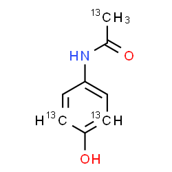 ChemSpider 2D Image | N-[4-Hydroxy(3,5-~13~C_2_)phenyl](2-~13~C)acetamide | C513C3H9NO2