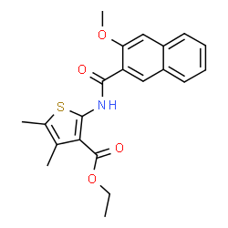ChemSpider 2D Image | Ethyl 2-[(3-methoxy-2-naphthoyl)amino]-4,5-dimethyl-3-thiophenecarboxylate | C21H21NO4S