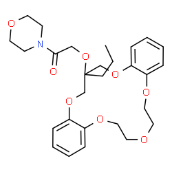 ChemSpider 2D Image | 1-(4-Morpholinyl)-2-[(18-propyl-6,7,9,10,18,19-hexahydro-17H-dibenzo[b,k][1,4,7,10,13]pentaoxacyclohexadecin-18-yl)oxy]ethanone | C28H37NO8