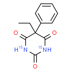 ChemSpider 2D Image | 5-Ethyl-5-phenyl-2,4,6(1H,3H,5H)-(~15~N_2_)pyrimidinetrione | C12H1215N2O3