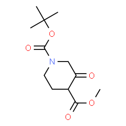 ChemSpider 2D Image | 1-tert-butyl 4-methyl 3-oxopiperidine-1,4-dicarboxylate | C12H19NO5