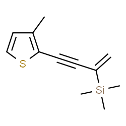 ChemSpider 2D Image | Trimethyl[4-(3-methyl-2-thienyl)-1-buten-3-yn-2-yl]silane | C12H16SSi