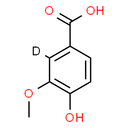 ChemSpider 2D Image | 4-Hydroxy-3-methoxy(2-~2~H)benzoic acid | C8H7DO4