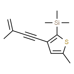 ChemSpider 2D Image | Trimethyl[5-methyl-3-(3-methyl-3-buten-1-yn-1-yl)-2-thienyl]silane | C13H18SSi