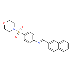 ChemSpider 2D Image | 4-(Morpholin-4-ylsulfonyl)-N-[(E)-2-naphthylmethylene]aniline | C21H20N2O3S