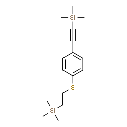 ChemSpider 2D Image | Trimethyl[(4-{[2-(trimethylsilyl)ethyl]sulfanyl}phenyl)ethynyl]silane | C16H26SSi2